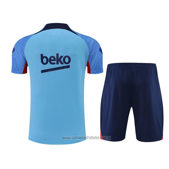 Chandal del Barcelona Manga Corta 2022-2023 Azul - Pantalon Corto